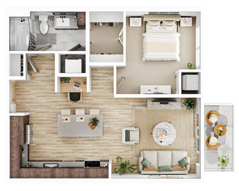 B4_D3 Floor Plan at The Mera, St Louis Park, 55426